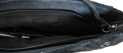 Desiderius Karmina Damen Ledertasche Schwarz Grau Schultertasche Cow Leather H3