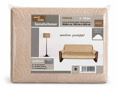 Sweet Home Sesselschoner 3-Sitzer 160x260 cm Beige Sofaschoner Couchschutz  E5