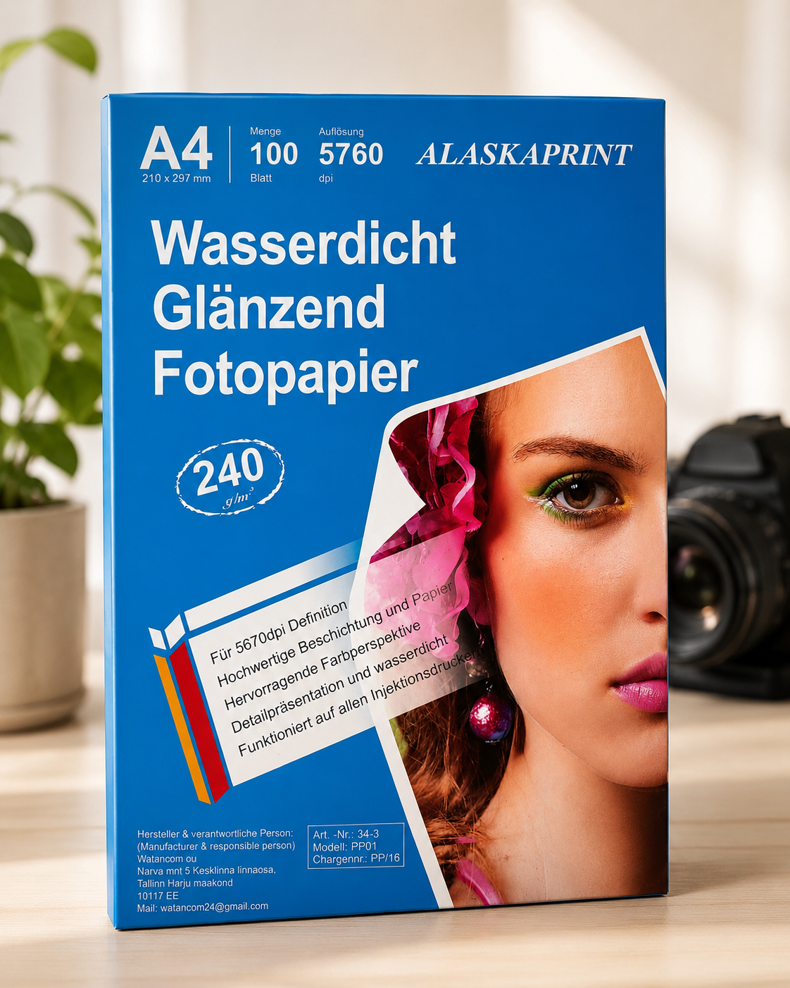 100 Blatt Fotopapier A4 240g Hochglanz Tintenstrahldrucker wasserfest D09