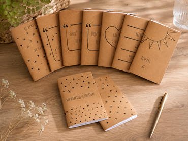 BELLE VOUS Notizbücher A6 12er Set Liniert 80 Seiten Notizblock Journal Braun C4