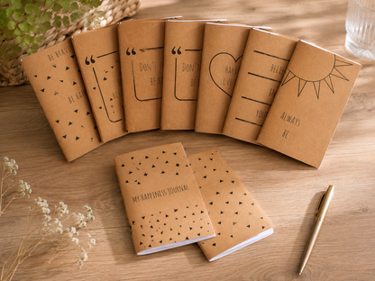 BELLE VOUS Notizbücher A6 12er Set Liniert 80 Seiten Notizblock Journal Braun C4