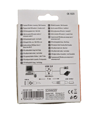 Schwaiger CK1521 USB Kabel A Stecker auf Mini B Anschlusskabel