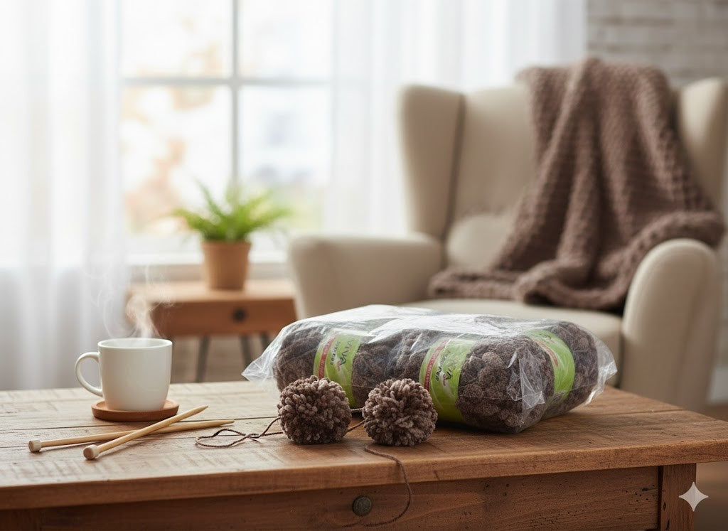 Viva Fashion Pon-Pon Wolle 8x50g, 25m, 100% Polyester, Mix Set