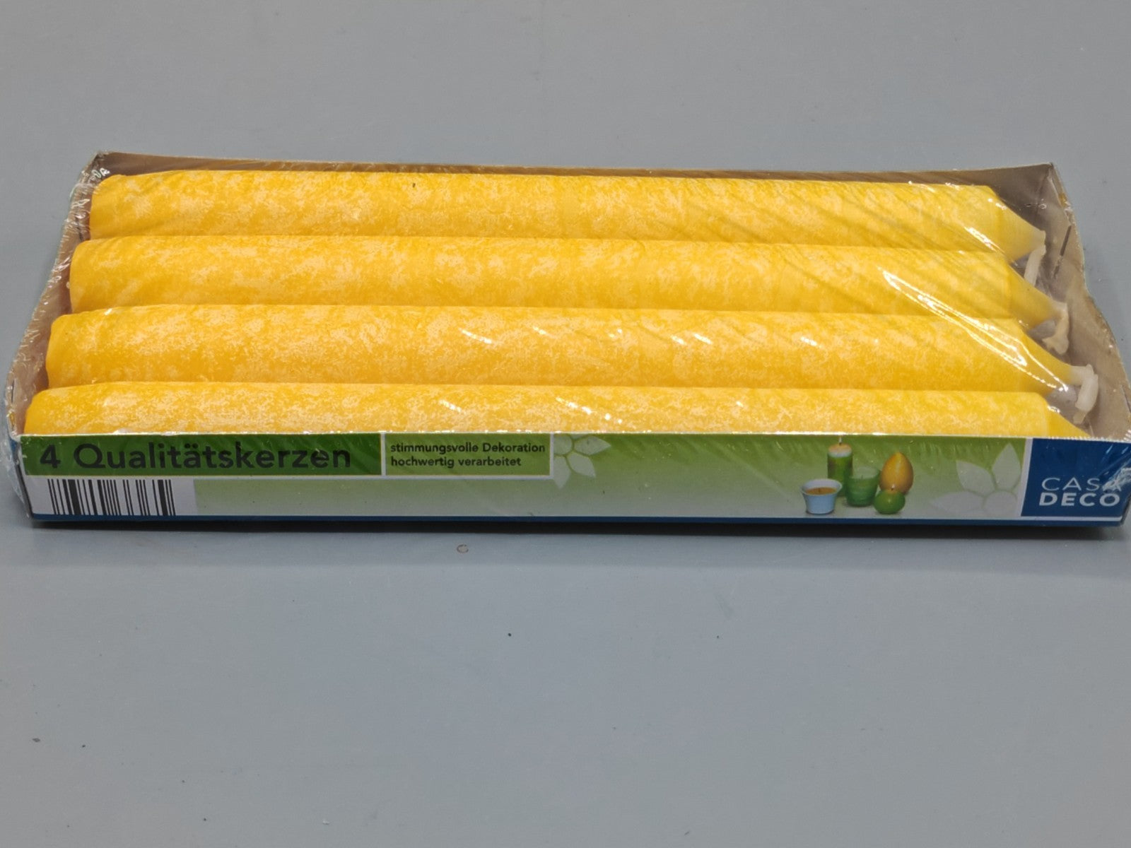 Casa Deco 3x 4 Qualitätskerzen, Gelb