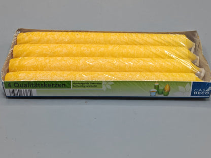 Casa Deco 3x 4 Qualitätskerzen, Gelb