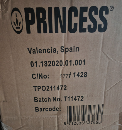 Princess Heißluftfritteuse 3,2L Digital 1500W Airfryer 8 Programme Schwarz