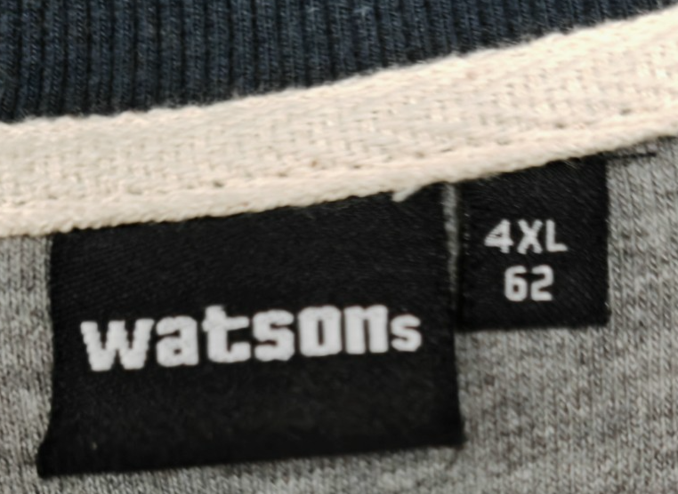 WATSONS Herren Troyer Sweatshirt Gr. 62 4XL Grau Half Zip Pullover Langarm Z