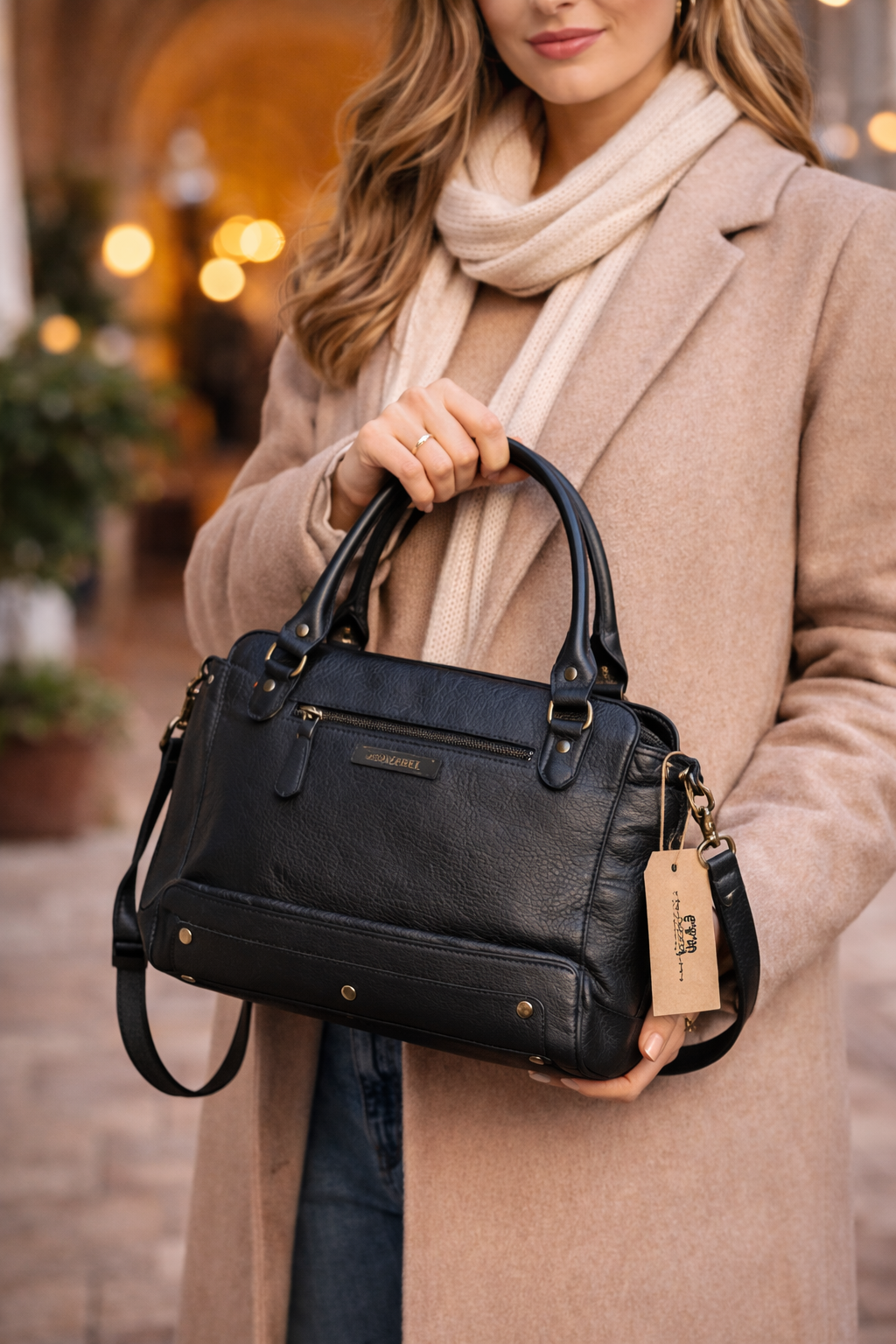 Desiderius Sabilla Handtasche Damen Leder Dark Olive Tasche