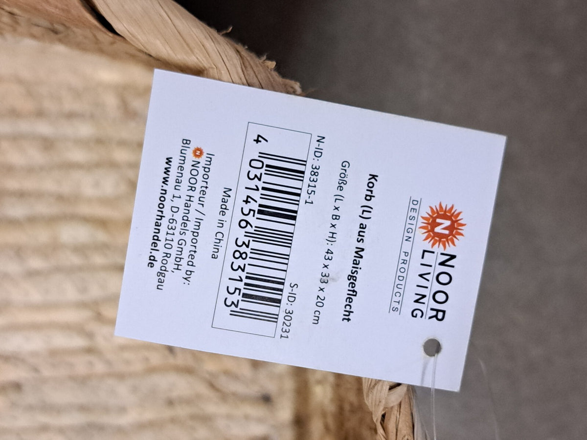 NOOR Living 3er Korb Set Maisgeflecht Aufbewahrungskörbe Natur Deko Körbe HA7