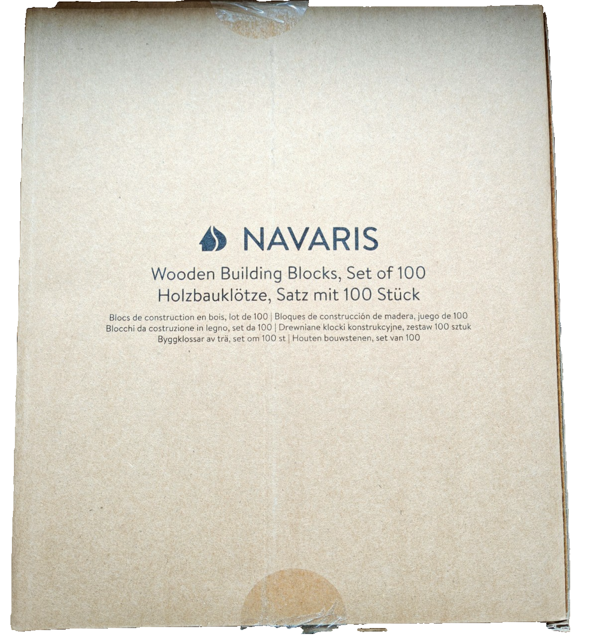 Navaris Holz Bauklötze 100 Stück Holzbausteine Lernspielzeug Kinder Set