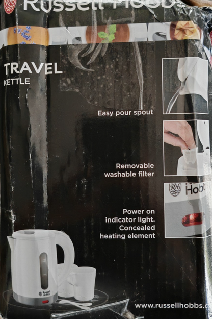 Russell Hobbs Reisewasserkocher 0,85L 1000W 2 Tassen Camping Weiß B8