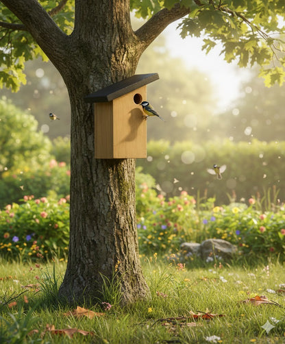 Vogelhaus Holz Vogelhäuschen Garten Deko Futterhaus Wildvögel Natur