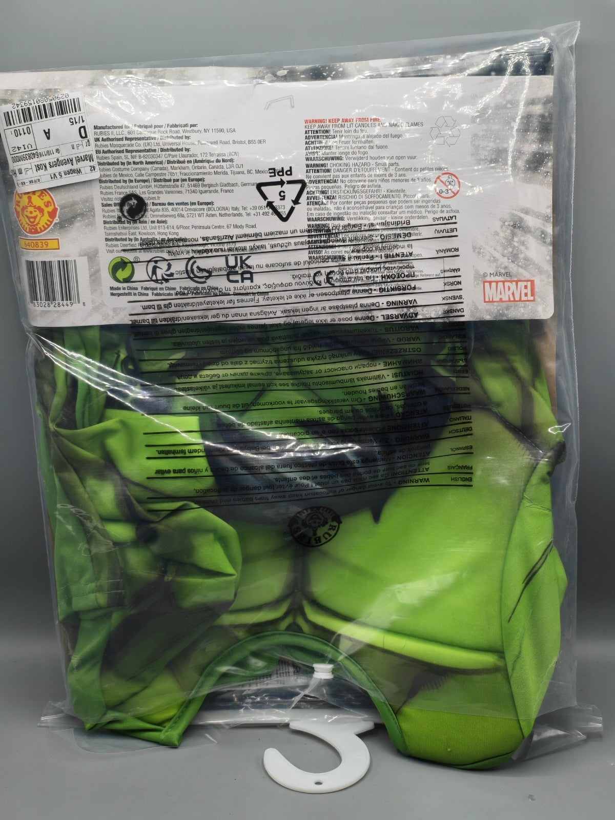 Marvel Avengers Hulk Kostüm, Größe M (116 cm), 5-6 Jahre