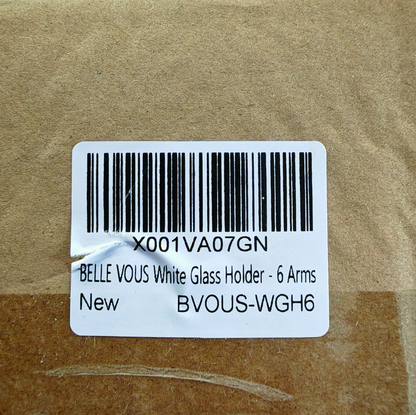 Belle Vous Glasständer 6 Arme Glashalter Weinglashalter Metall weiß Bar C03