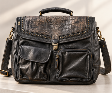 Desiderius Mons Ätna Aktentasche Dark Olive Echtleder Herren Schultertasche H2