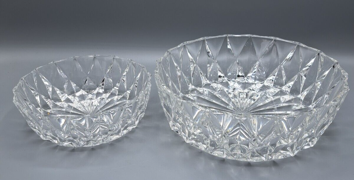 Antiquität Glas Glasschüsseln 21cm & 15cm 2er Set Vintage Deko
