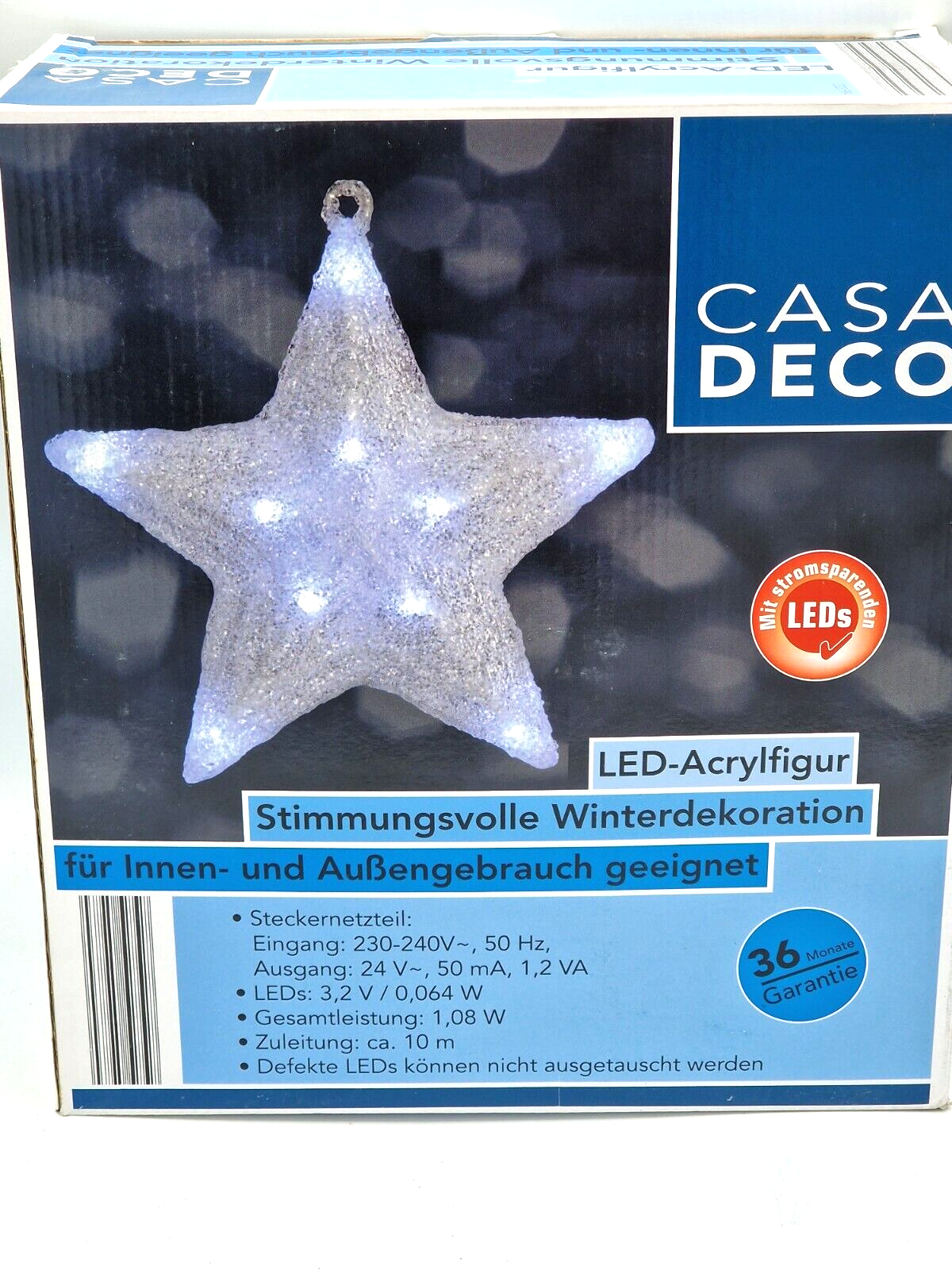 ⭐ Casa Deco LED-Acrylstern – Wunderschöne Winter- & Weihnachtsbeleuchtung