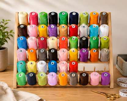Kurtzy 2x Garnrollenhalter Holz für 60 Spulen Nähgarn Halter Organizer