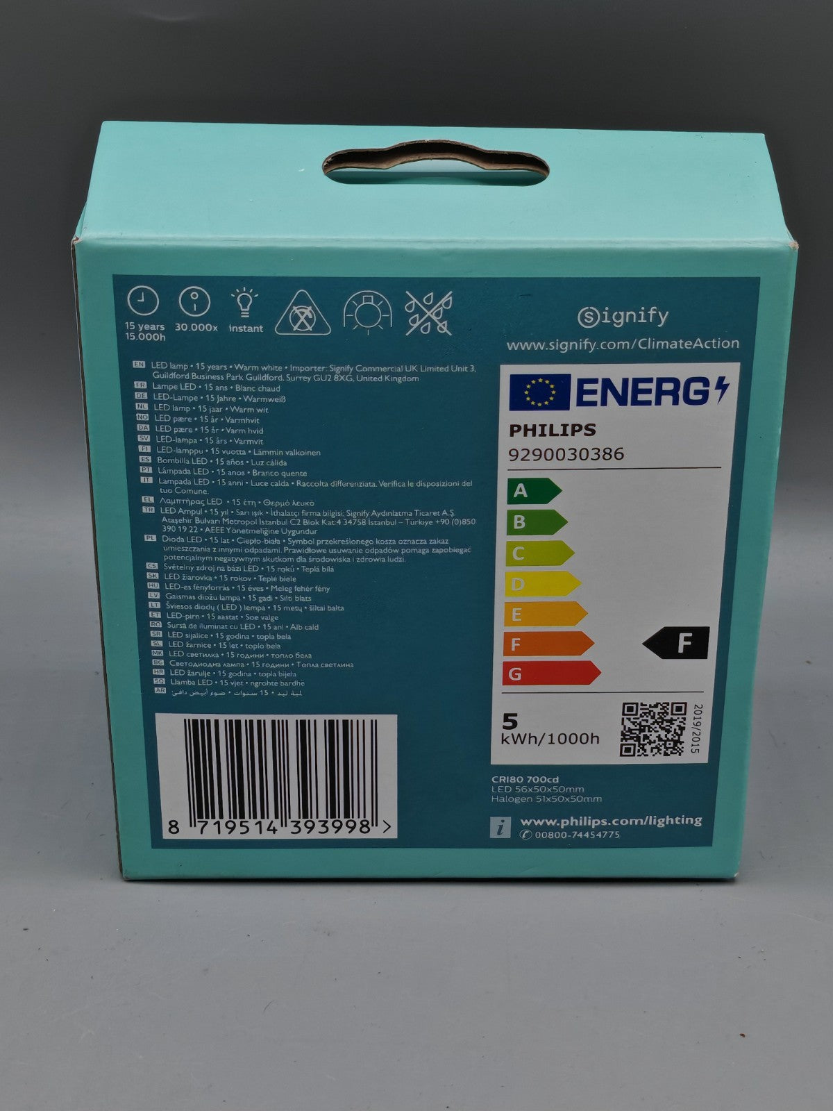 Philips LED 50W, GU10, Warmweiß 2700K, 3 Stück