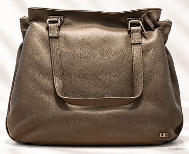 DESIDERIUS Bendine Damen Ledertasche Taupe Rindsleder Wildleder Schulter H3