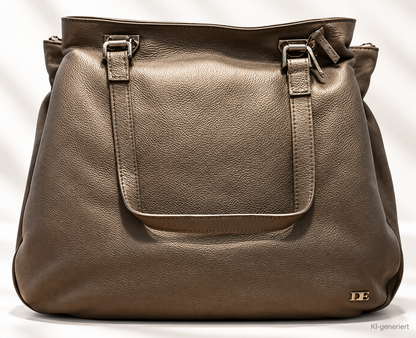 DESIDERIUS Bendine Damen Ledertasche Taupe Rindsleder Wildleder Schulter H3