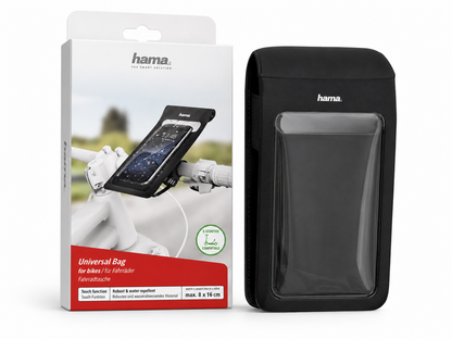 Hama Universal Fahrradtasche 8x16 cm Lenkertasche Rahmentasche Handy Tasche A8