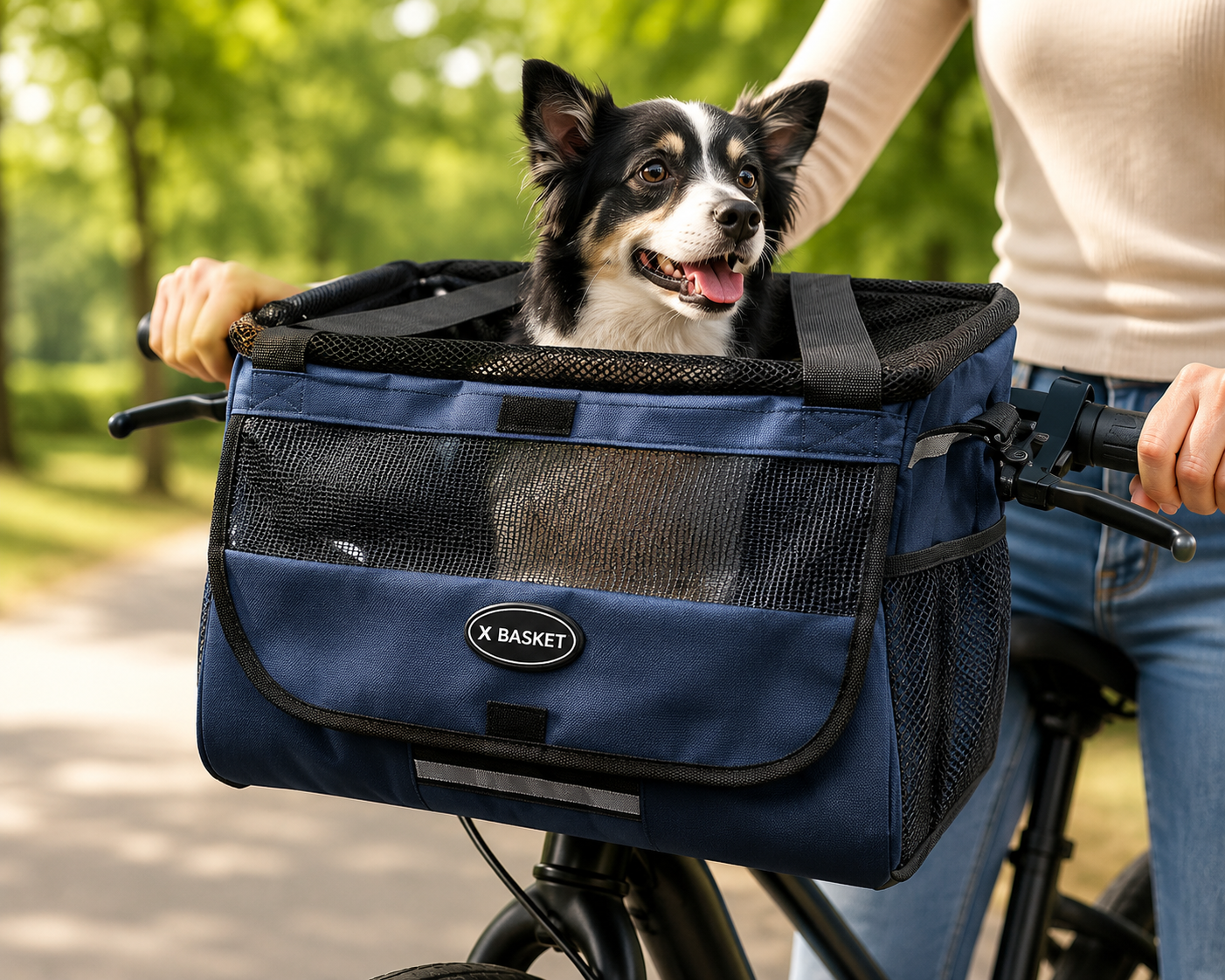 Navaris Hundekorb Fahrrad vorne Lenkerkorb Hunde bis 10kg Fahrradkorb Tasche HA1