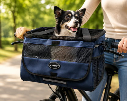 Navaris Hundekorb Fahrrad vorne Lenkerkorb Hunde bis 10kg Fahrradkorb Tasche HA1