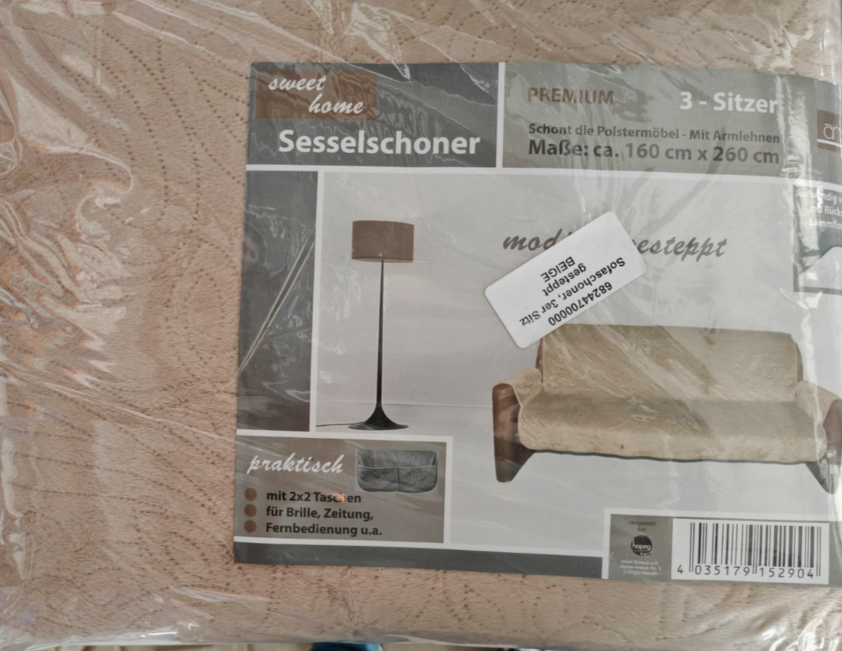 Sweet Home Sesselschoner 3-Sitzer 160x260 cm Beige Sofaschoner Couchschutz  E5