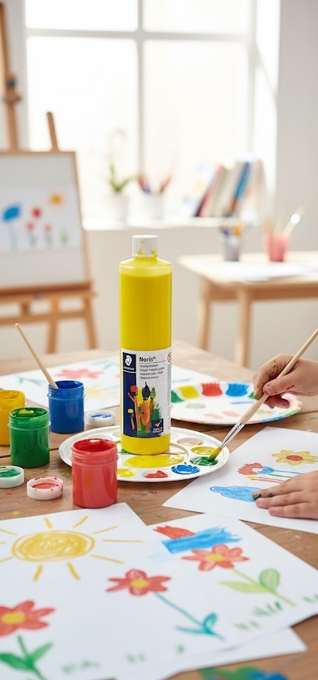 Staedtler Noris Schulmalfarbe 500ml Gelb Bastelfarbe Kinder Kreativ