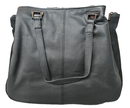 Desiderius Bendine Damen Ledertasche Schwarz Echtleder Shopper Handtasche H3
