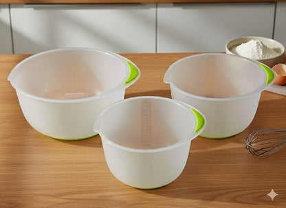 Kunststoff Küchenschüsseln 3er Set 1,5 2 2,5 Liter Rührschüssel