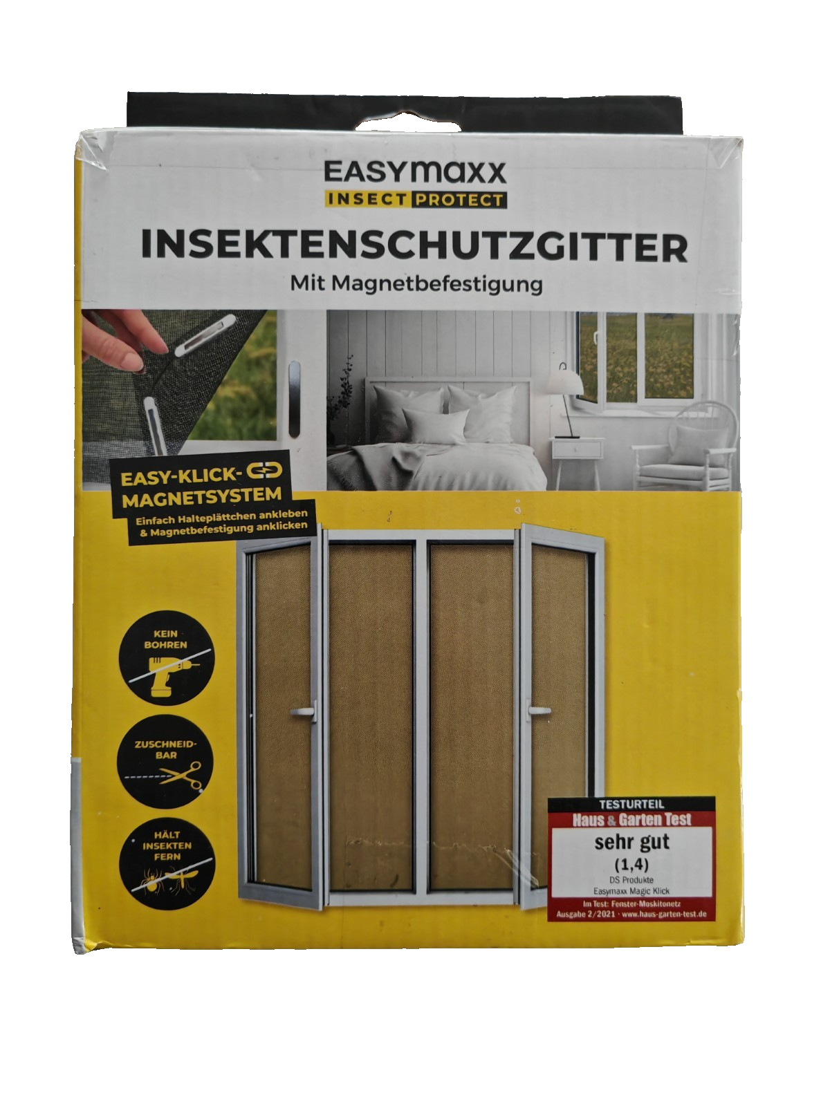 EASYmaxx Insektenschutzgitter Magnet Fliegengitter Fenster 130x150cm B2
