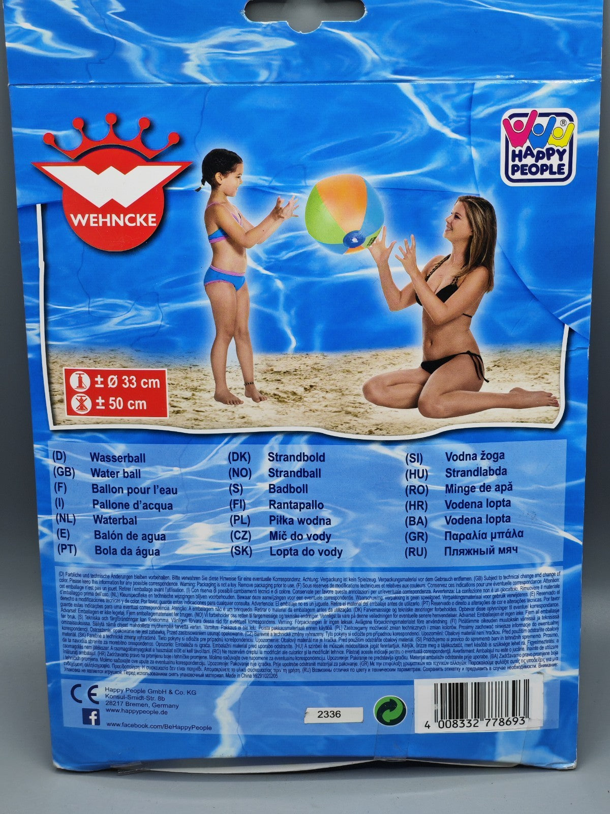 Happy People Wasserball 33 cm – Strandball Top Sommer Angebot