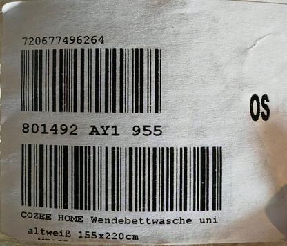 COZEE HOME Wendebettwäsche Teddy Bouclé Altweiß 155x220cm 4tlg. QVC HA7