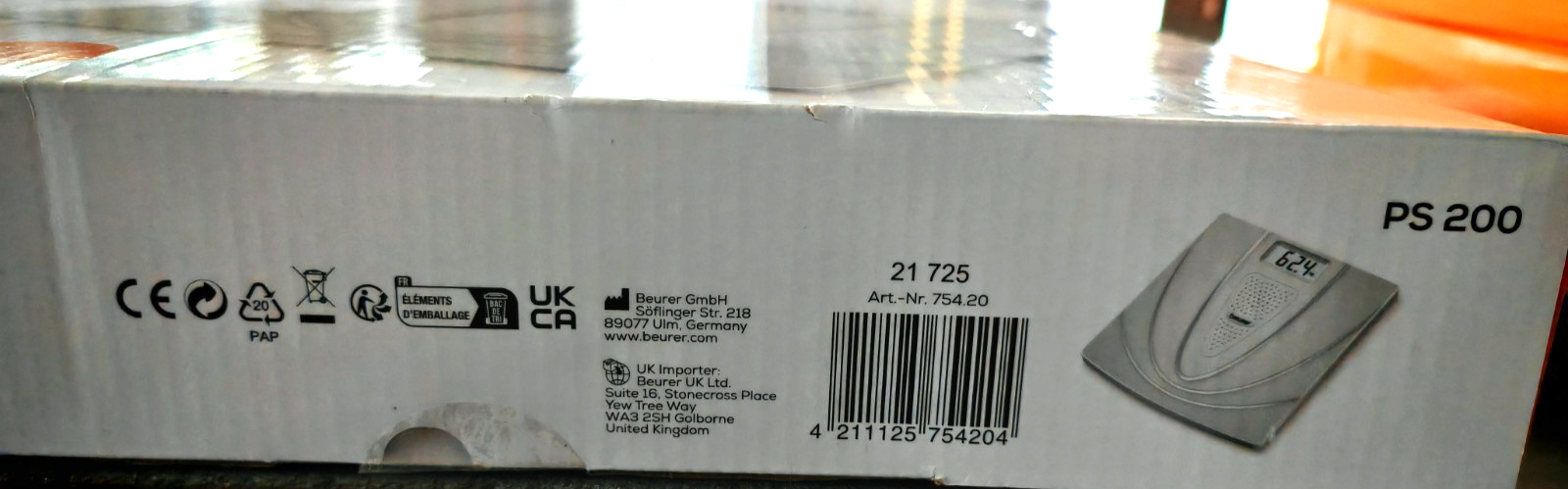 Beurer PS200 Sprechende Personenwaage Digitalwaage Sprachfunktion Waage C04G