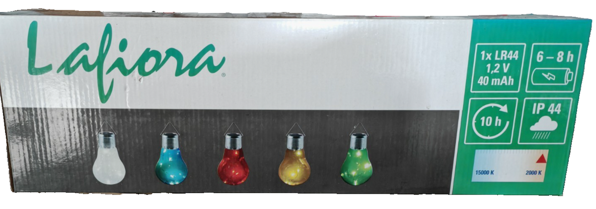 Lafiora Solar Glühlampe LED Hängeleuchten Garten IP44 Farbwechsel 10h Akku HA35