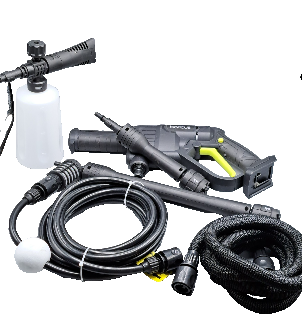 BARICUS 18V Druckreiniger mobil 24,5bar 5-fach Multidüse Akku Hochdruck A8