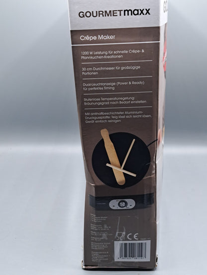 GOURMETmaxx Crêpe & Pfannkuchen Maker 1200W – inkl. Teig-Verteiler & Wender ✅