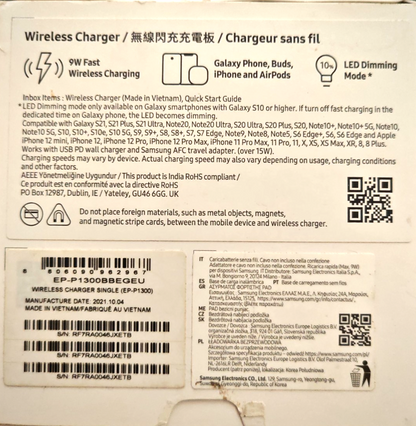 Samsung Wireless Charger EP-P1300 Qi Ladegerät 15W Fast Charge induktiv A8