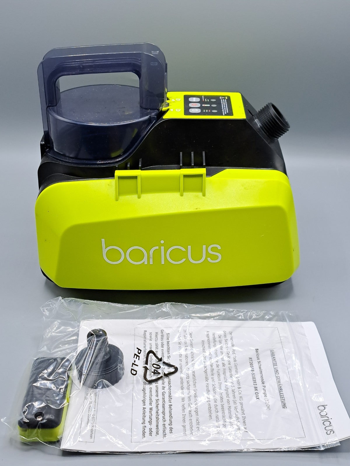 BARICUS Schwimmende Pumpe, 5000L/h inkl. Fernbedienung ohne Akku und Ladegerät