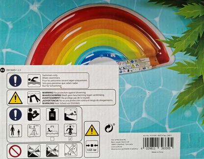 Out of the Blue Rainbow Luftmatratze 168x82x20cm Pool Schwimmmatratze Bunt D7