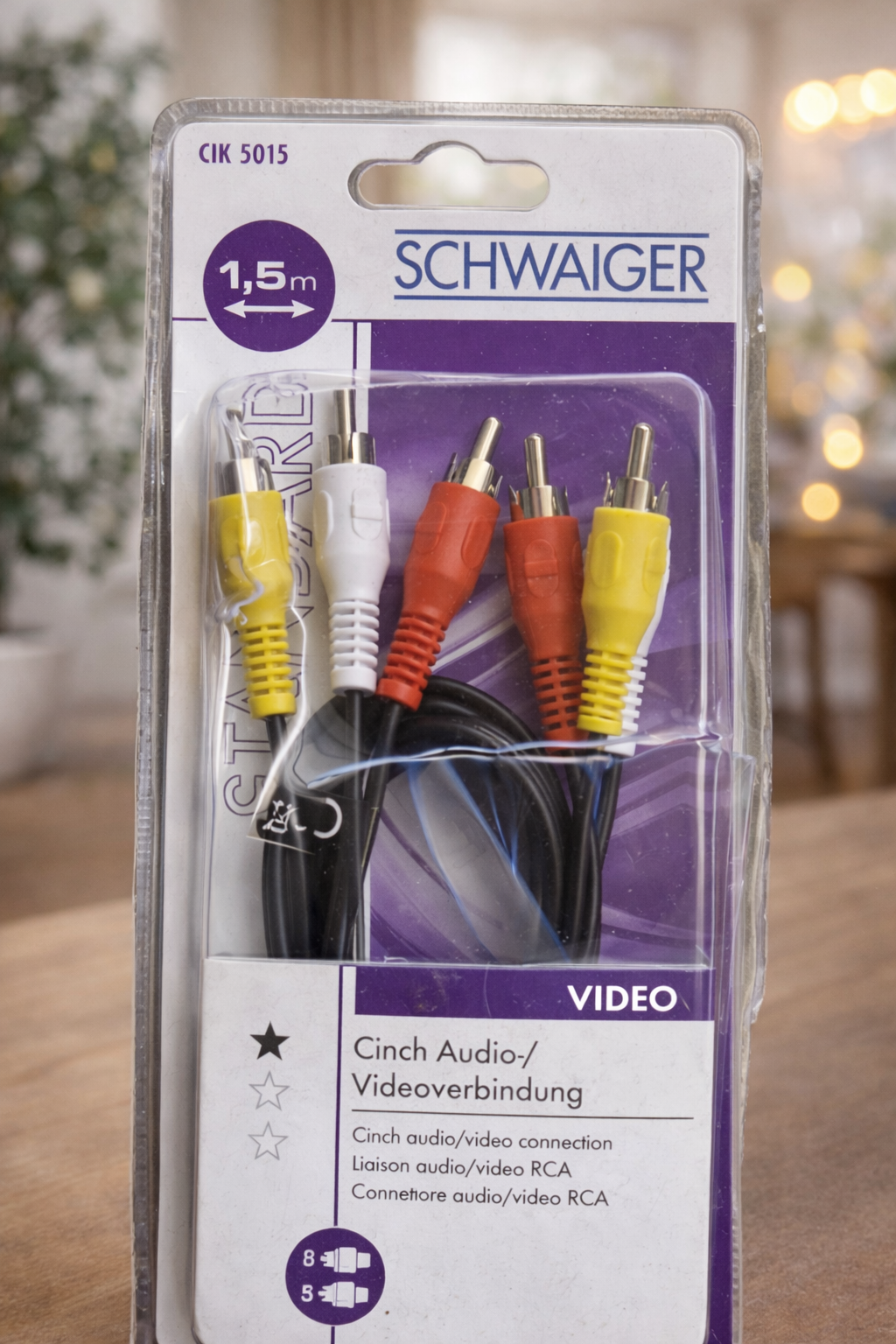 Schwaiger CIK5015 Cinch Audio Video Verbindungskabel 1,5m