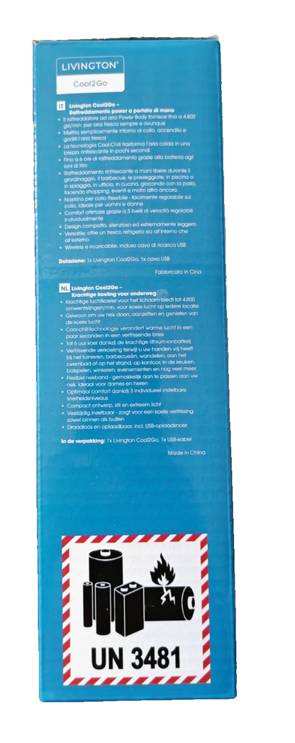 LIVINGTON Cool2Go Nackenventilator Tragbarer Ventilator USB 3 Stufen 6h Akku C6