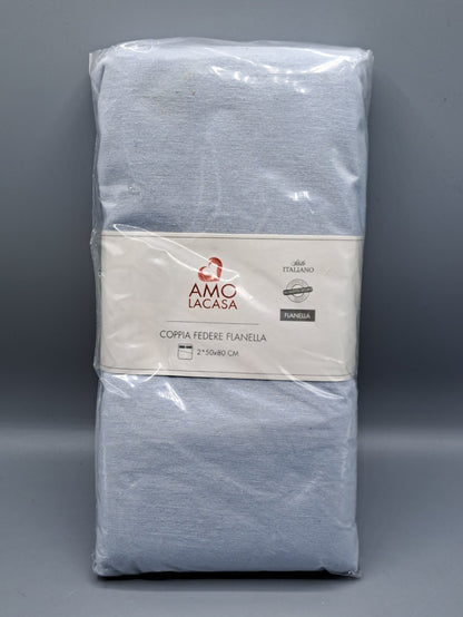 Amo LaCasa Flanell Kissen Hellblau 2 Stück 50x80cm Schlafkissen Bett
