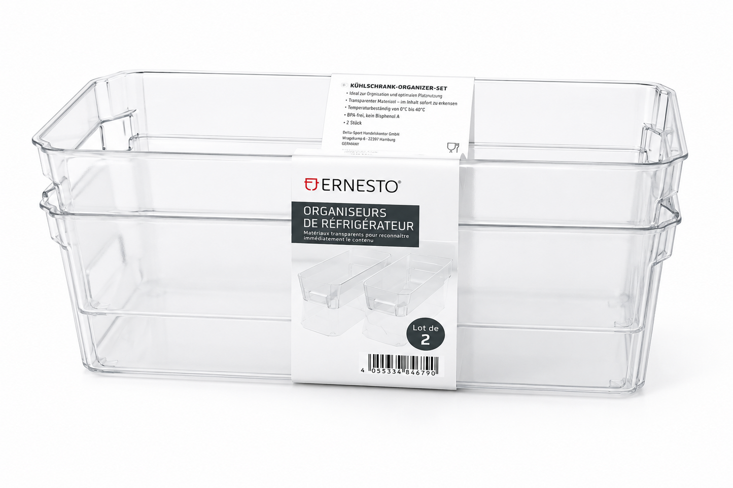 2x Ernesto Kühlschrank Organizer 3 Liter Kühlschrankbox Frischhaltedose  B5