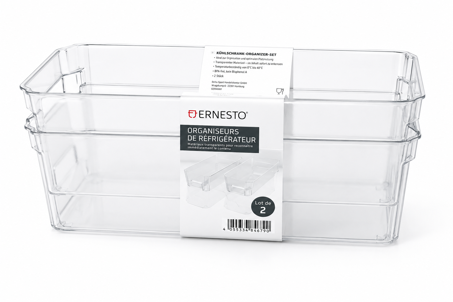 2x Ernesto Kühlschrank Organizer 3 Liter Kühlschrankbox Frischhaltedose  B5