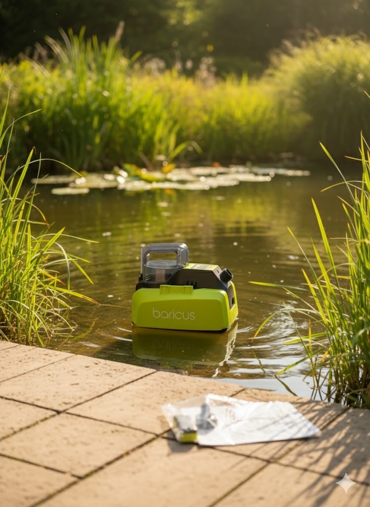BARICUS Schwimmende Pumpe, 5000L/h inkl. Fernbedienung ohne Akku und Ladegerät