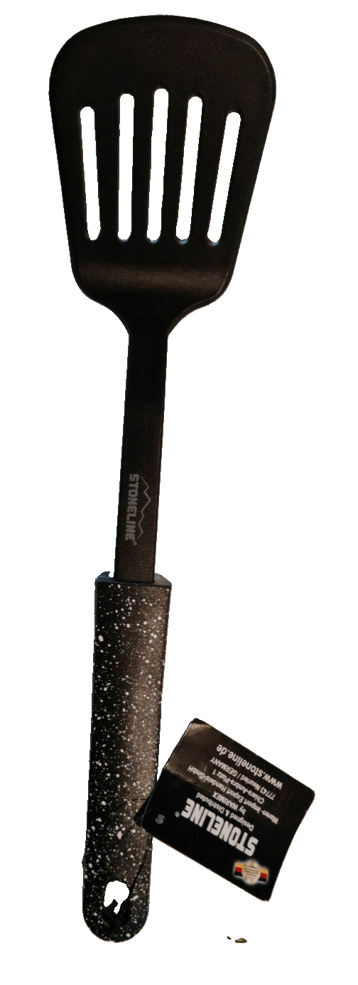STONELINE Pfannenwender 33 cm Schwarz Schlitzwender Küchenhelfer Kunststoff B5