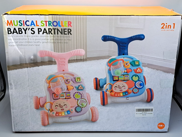 Musik-Kinderwagen & Tisch 2 in 1, Blau
